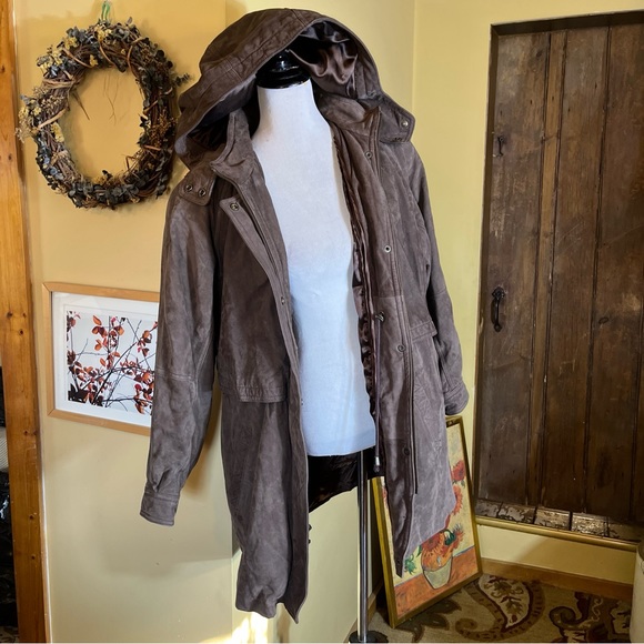 WILSONS Leather Size Medium Parka Adventure Bound Hood Thinsulate 3/4 Length NEW - Picture 11 of 16
